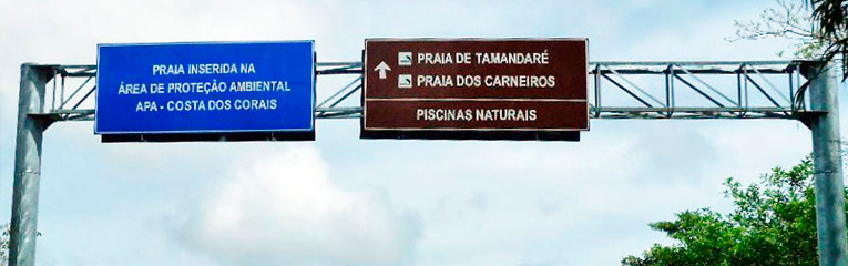 praia dos carneiros placa