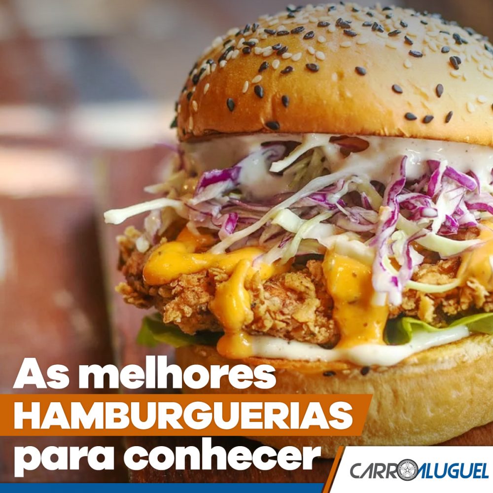 Imagem de um sanduíche artesanal com o título: As melhores hamburguerias para conhecer