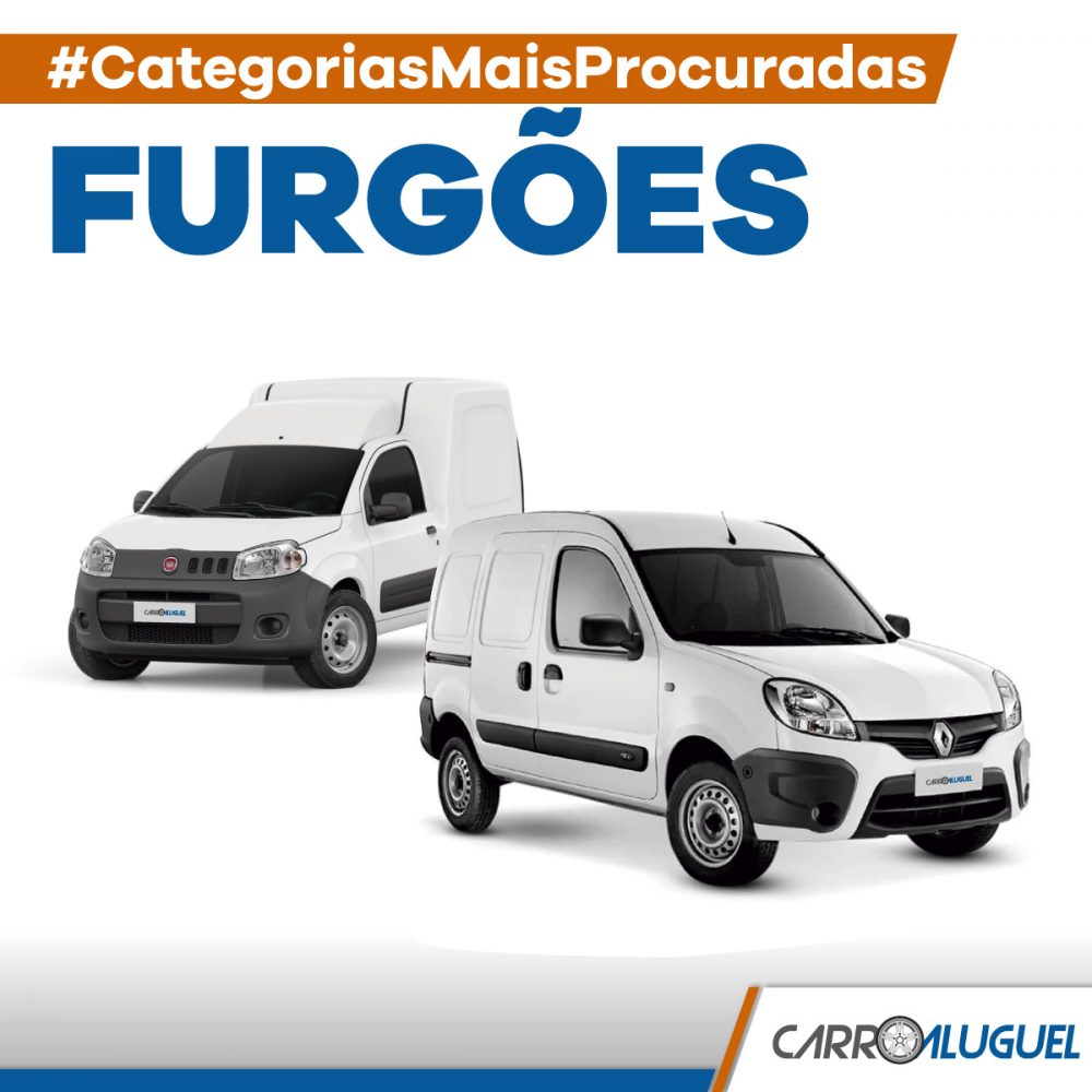 Imagem de dois furgões com o título: #categoriasmaisprocuradas furgões