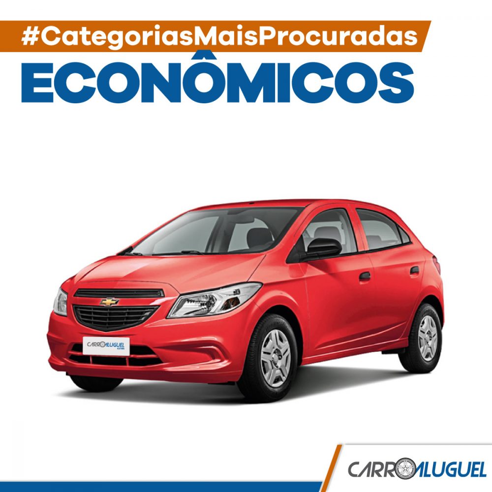 Imagem de um carro econômico com o título #categoriasmaisprocuradas econômicos