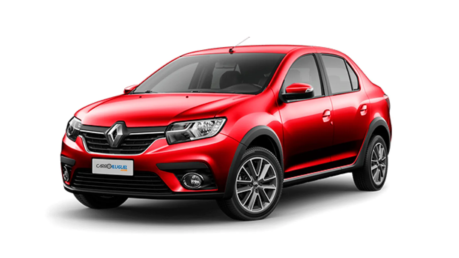 Sedan compacto vermelho.